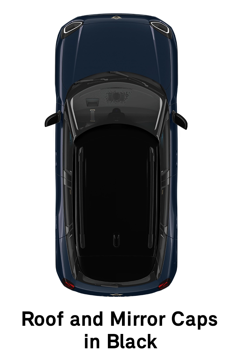 MINI Roof: Roof and Mirror Caps in Black