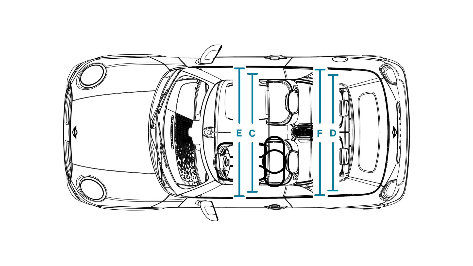 MINI Cooper Convertible - Dimensions Interior Top