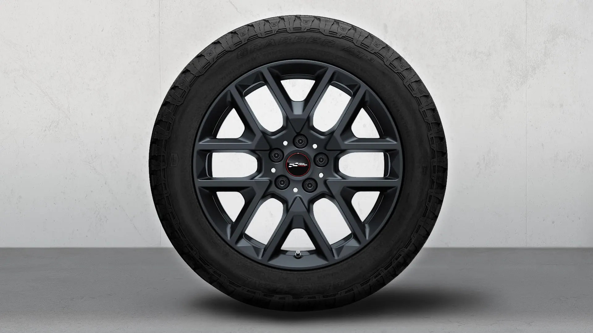 18" JCW Y-Spoke 945 alloy casted wheel in Frozen Midnight Grey. 