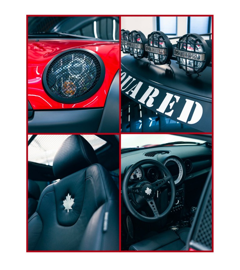 Фотография Mini 1000 Mr. Bean с креслом на крыше автомобиля.